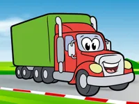 Happy Trucks Coloring image